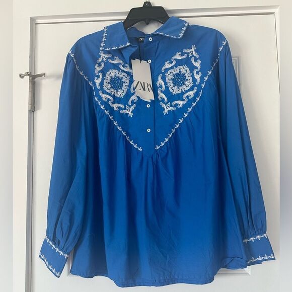 Zara blogger favorite poplin embroidered shirt - Picture 7 of 7